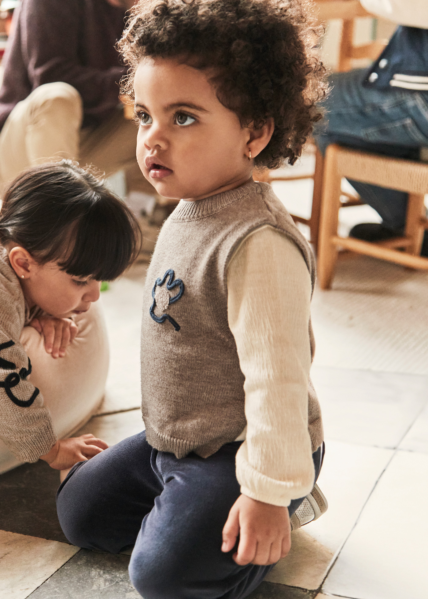 Conj. pantalon chaleco tricot