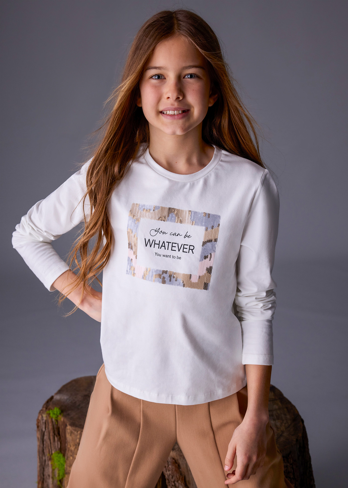 Camiseta m/l bordada