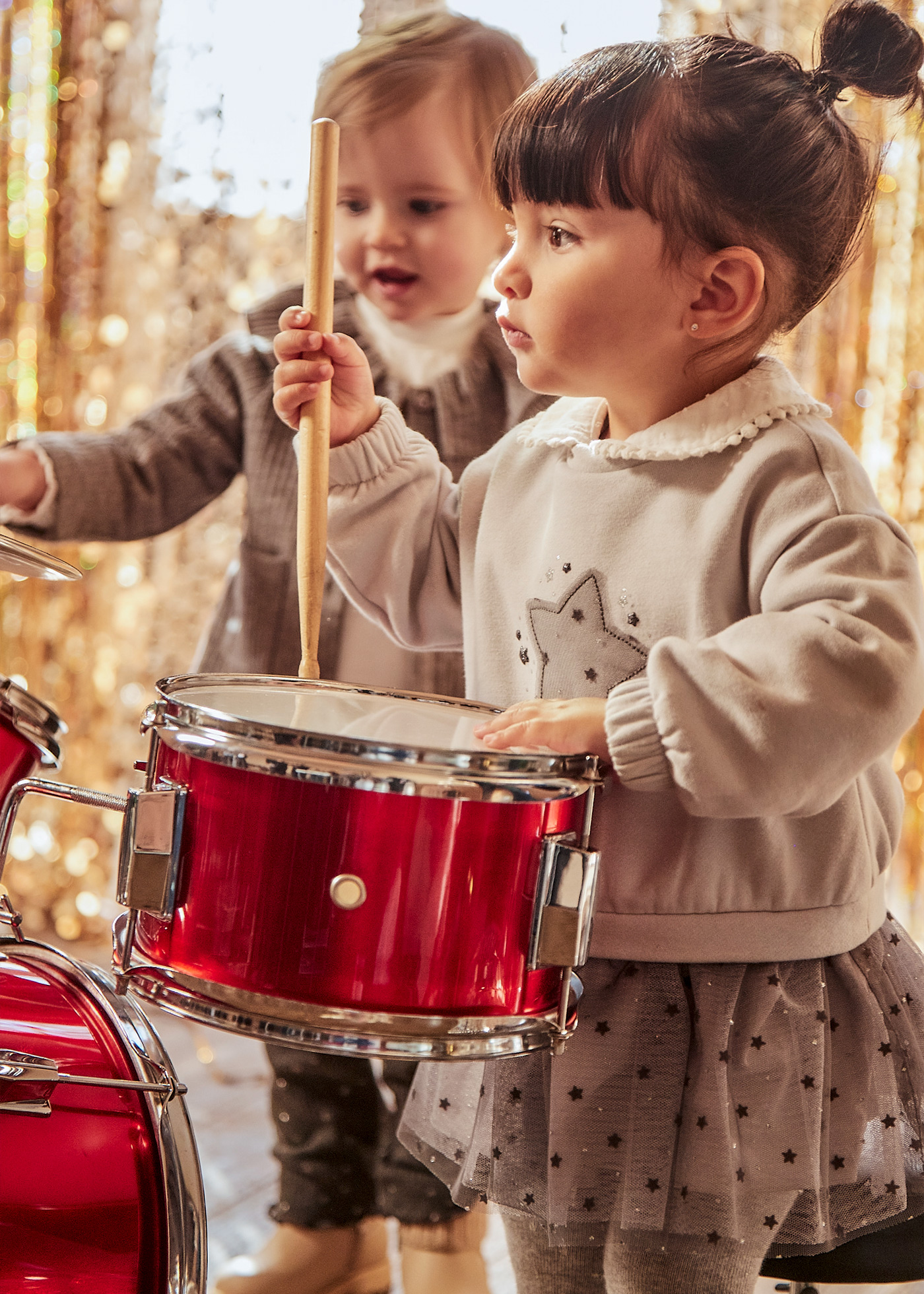 Vestido combinado tul