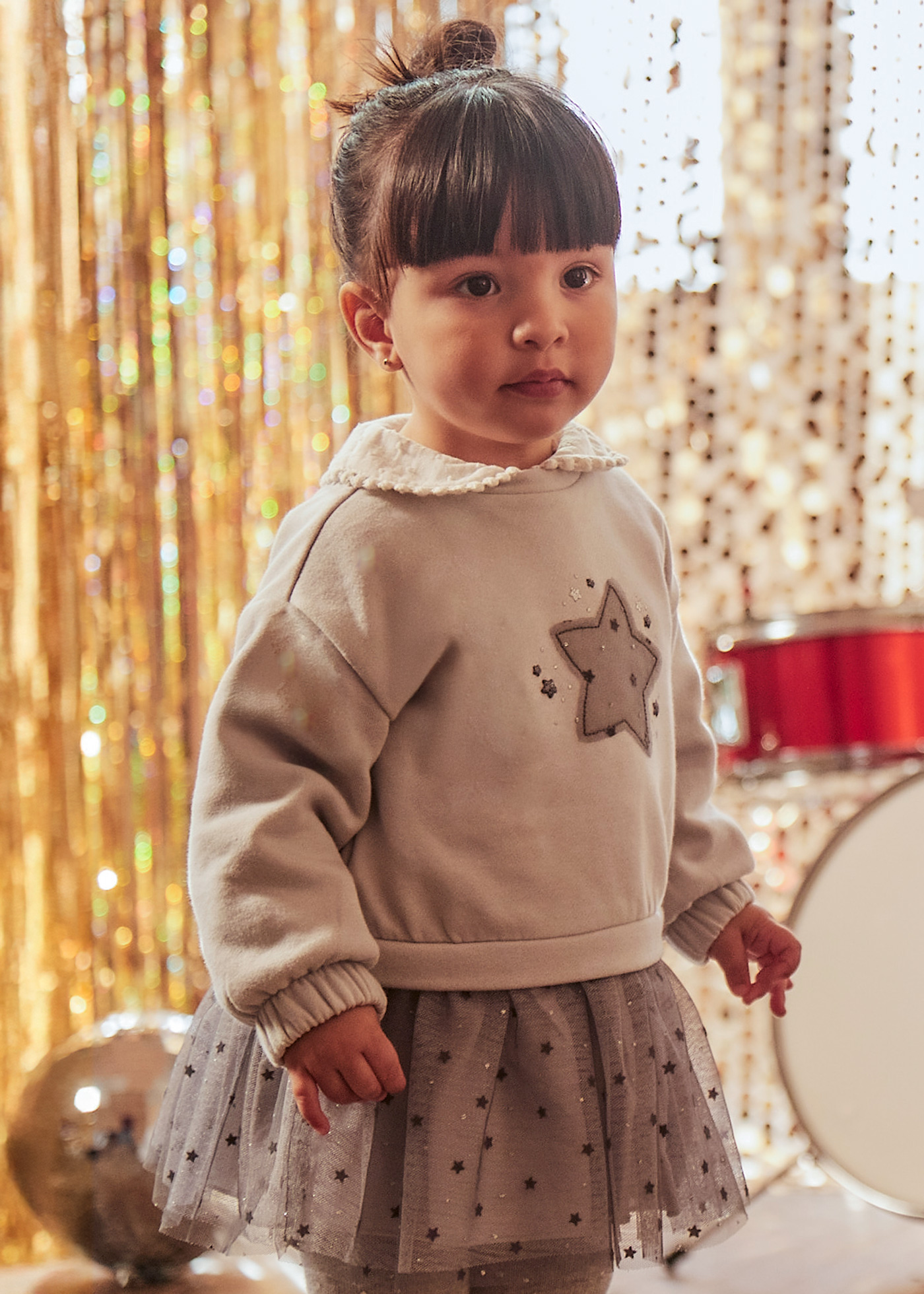 Vestido combinado tul