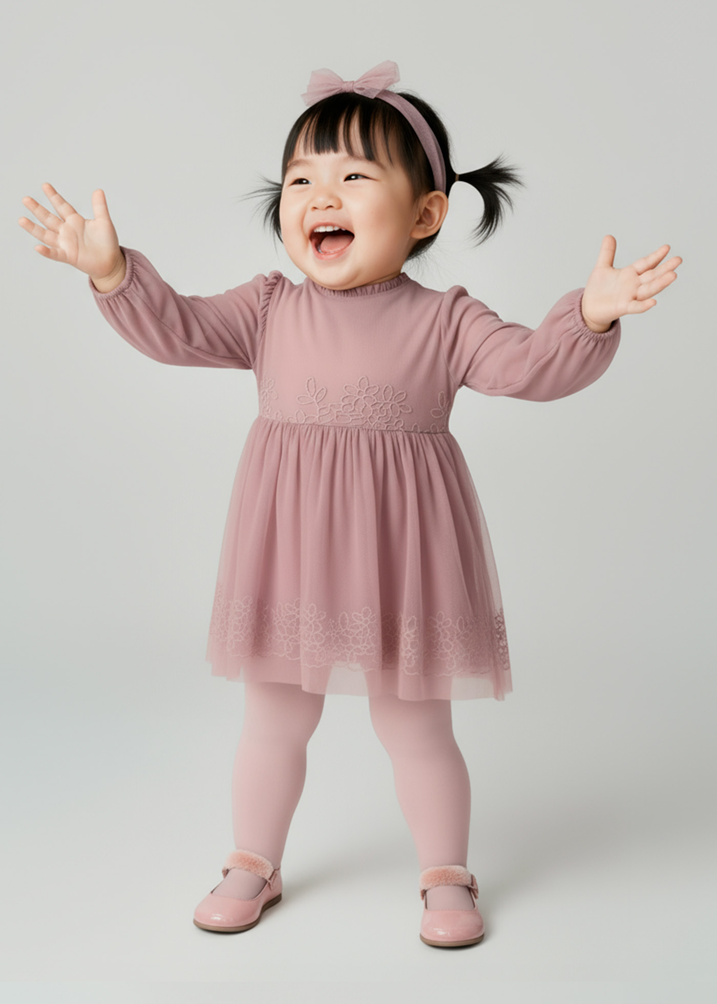 Vestido ceremonia tul bordado