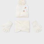 Conj. gorro bufanda flores