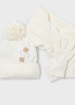 Conj. gorro bufanda flores