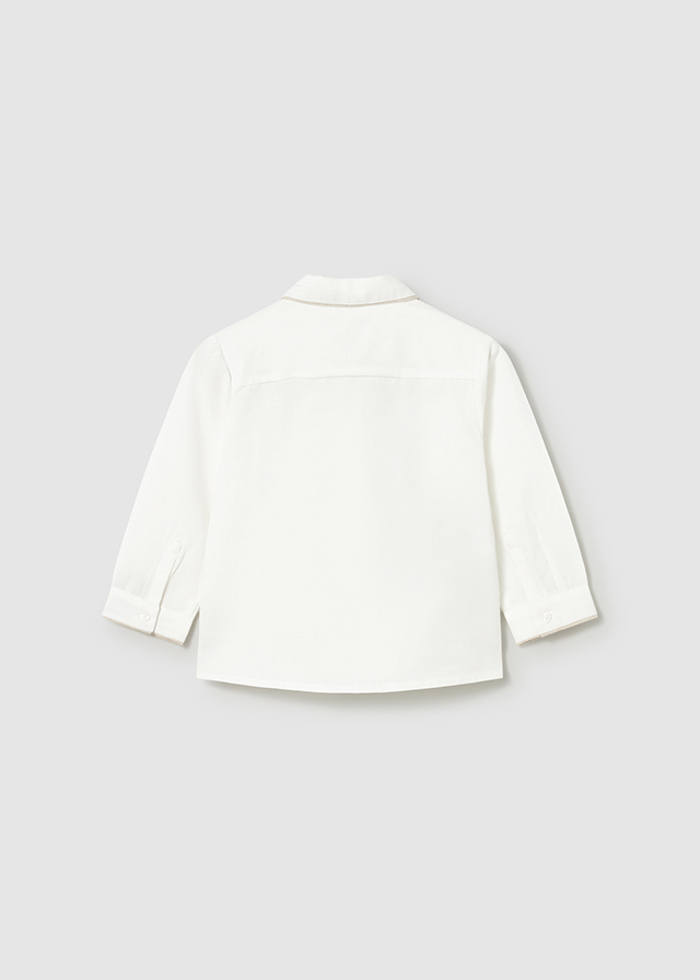 Camisa m/l lino cuello mao