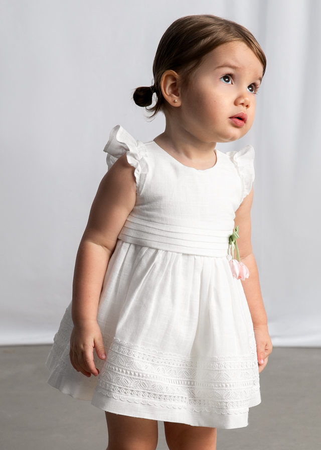 Vestido cinta guipur