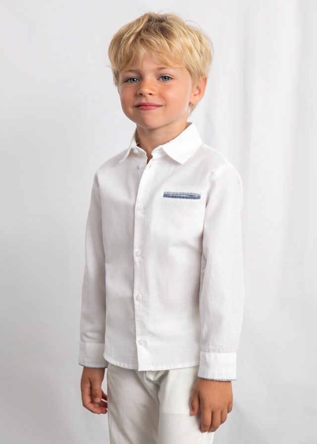 Camisa m/l lino vestir