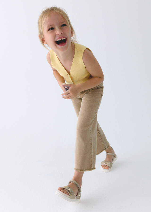 Pantalon sarga wide leg