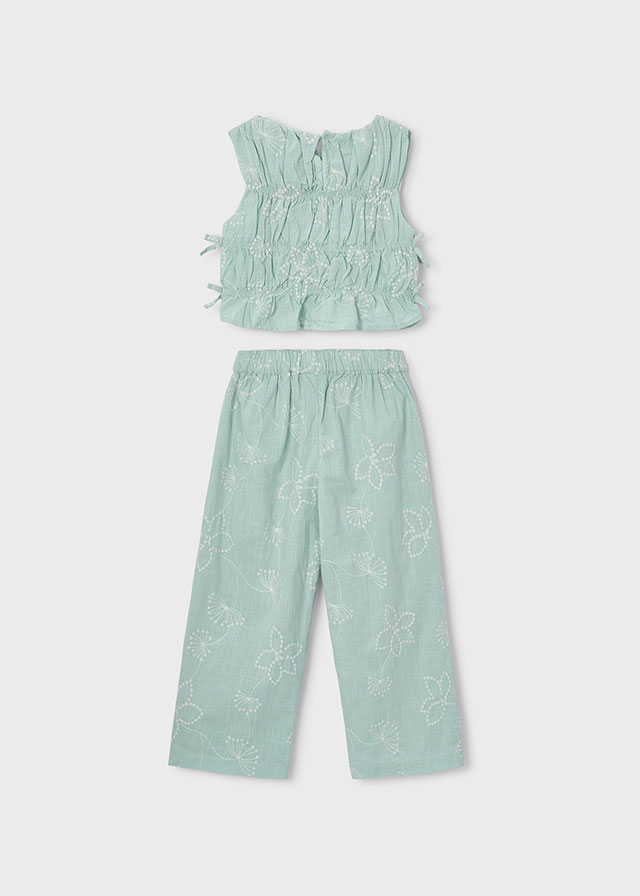 Conj. pantalon largo bordado