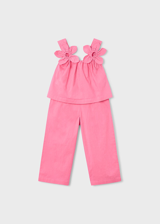 Conj. pantalon largo aplique