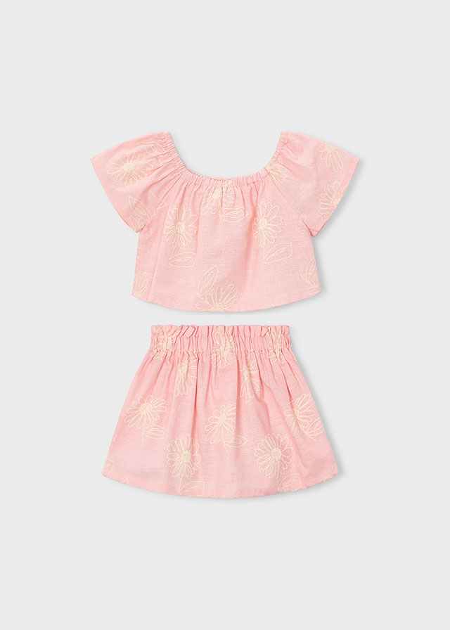 Conj. falda lino estampado