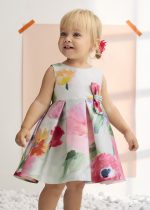 Vestido monofilamento estampa.