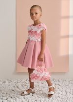 Vestido gasa flores 3d