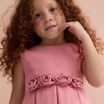 Vestido crepe detalle flores