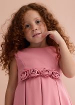 Vestido crepe detalle flores