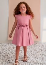 Vestido crepe detalle flores - Imagen 3