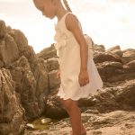 Vestido crepe flores 3d