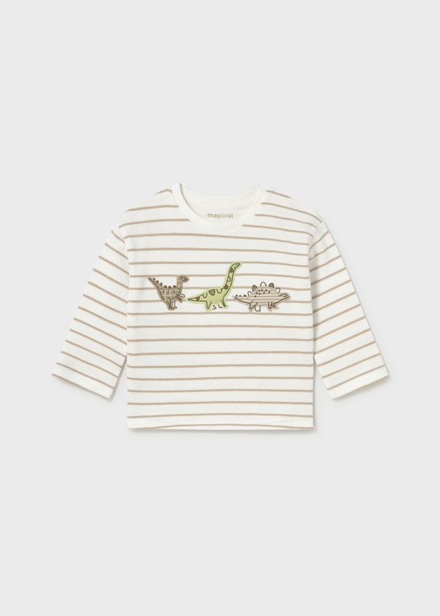 Camiseta m/l apliques bordados