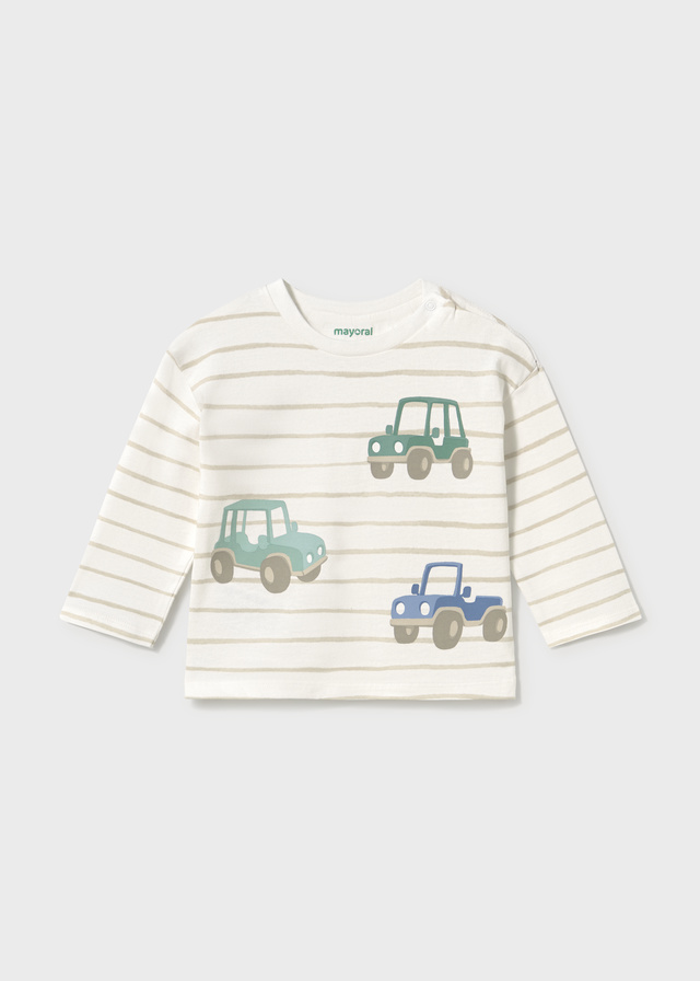 Camiseta m/l rayas y print