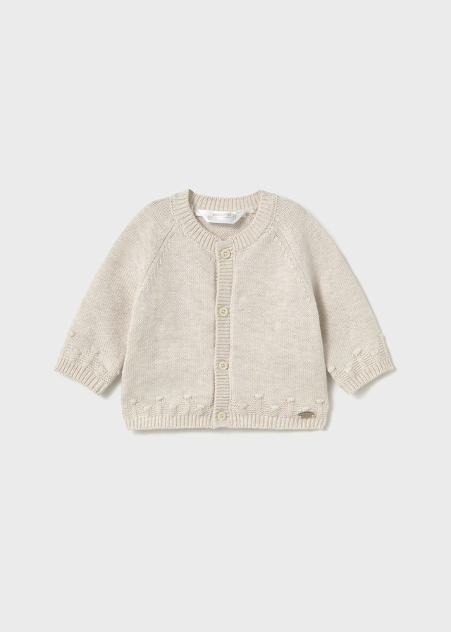 Cardigan tricot cuello redondo