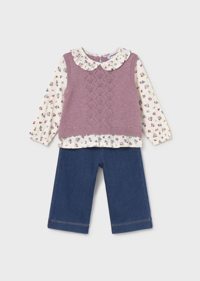 Conj. pantalon chaleco unido