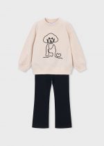 Conj. leggings felpa cordon